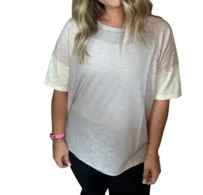 1 The Woman - Exposed Seam Colorblock Loose Tee