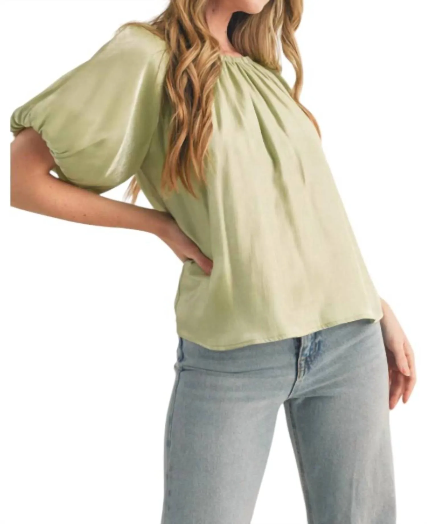 &Merci - Bubble Sleeve Babydoll Top