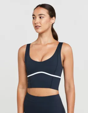 AVA Sports Bra - Navy/White