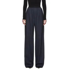 Balenciaga Navy Wool Prince Of Wales Trousers