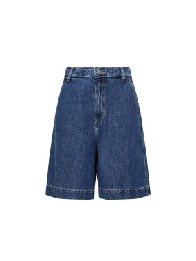 Bassike Denim Bermuda Short in Bright Indigo