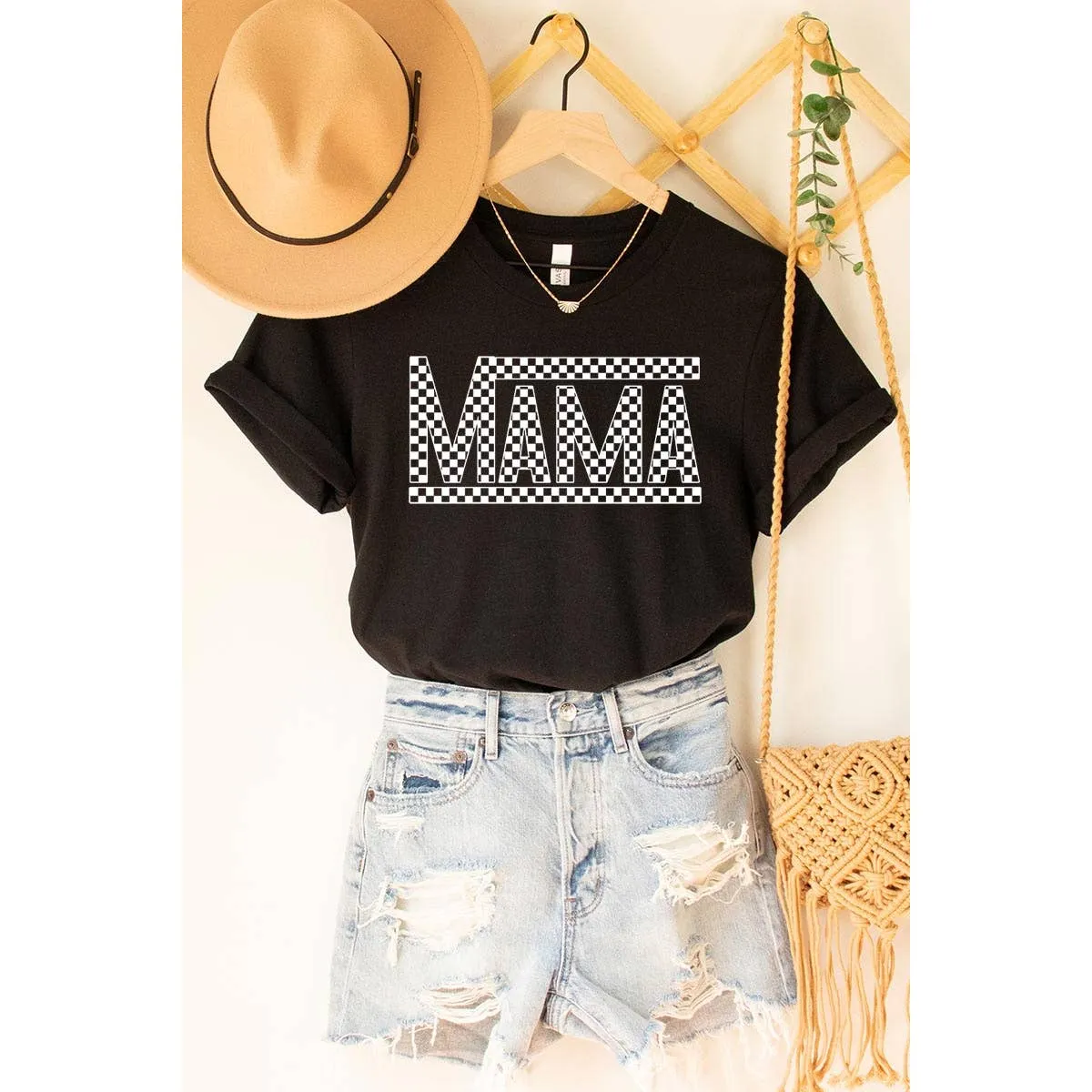 Checkered Mama Graphic T shirts