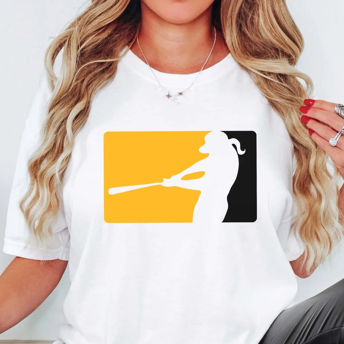 Colorblock Softball Player Tee