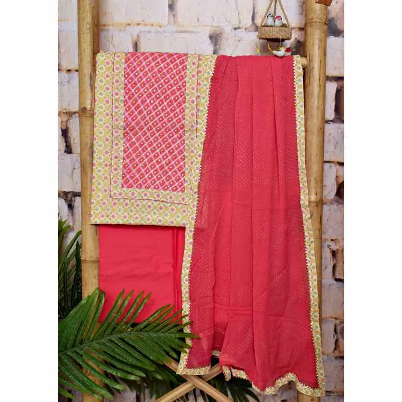 Cream Cotton Customised Jaipuri Block Print Set