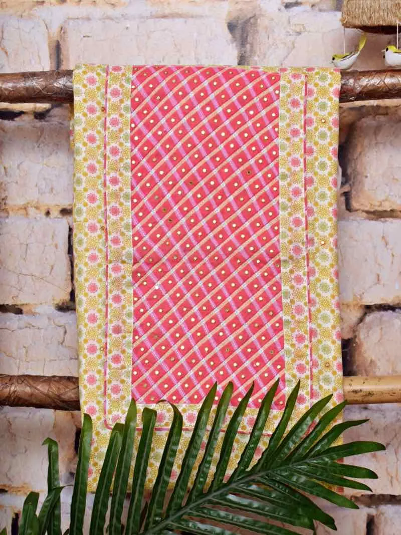Cream Cotton Customised Jaipuri Block Print Set