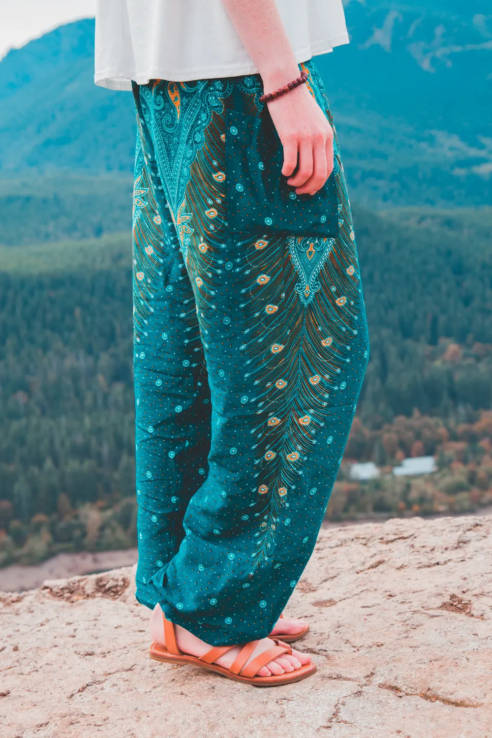 Green Peacock Harem Pants