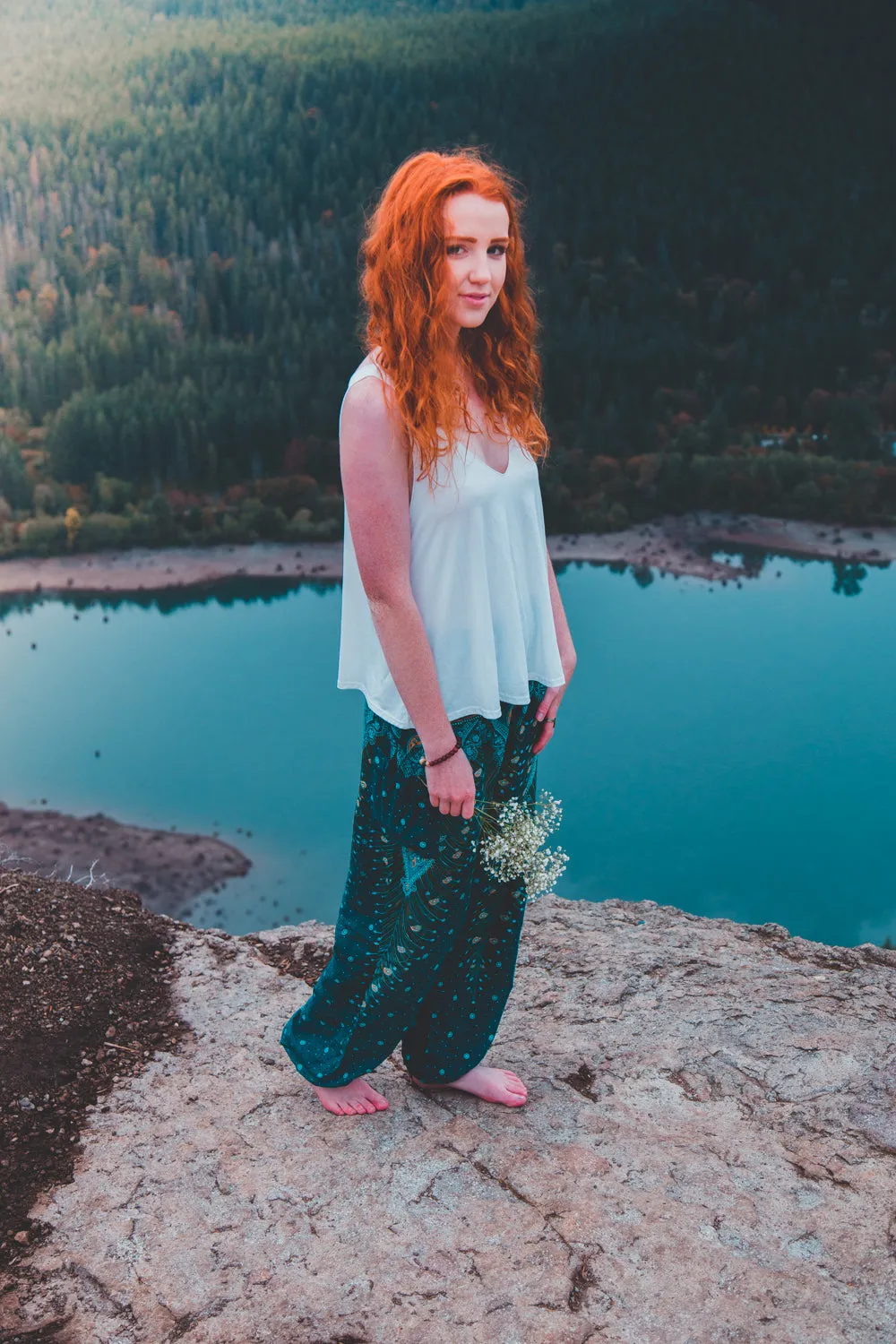 Green Peacock Harem Pants