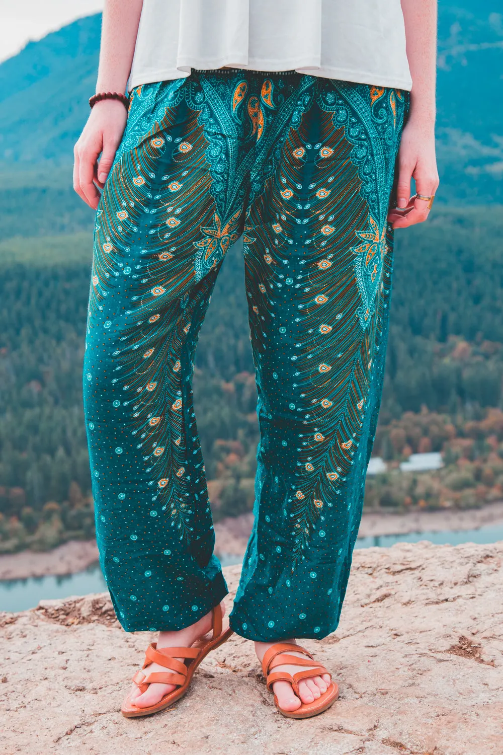 Green Peacock Harem Pants