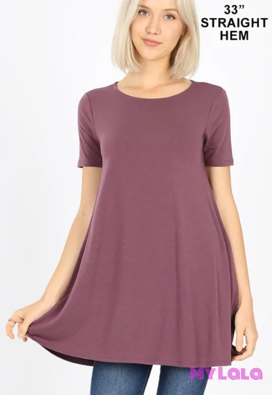 Lauren Longline Pocketed Tunic (Eggplant)