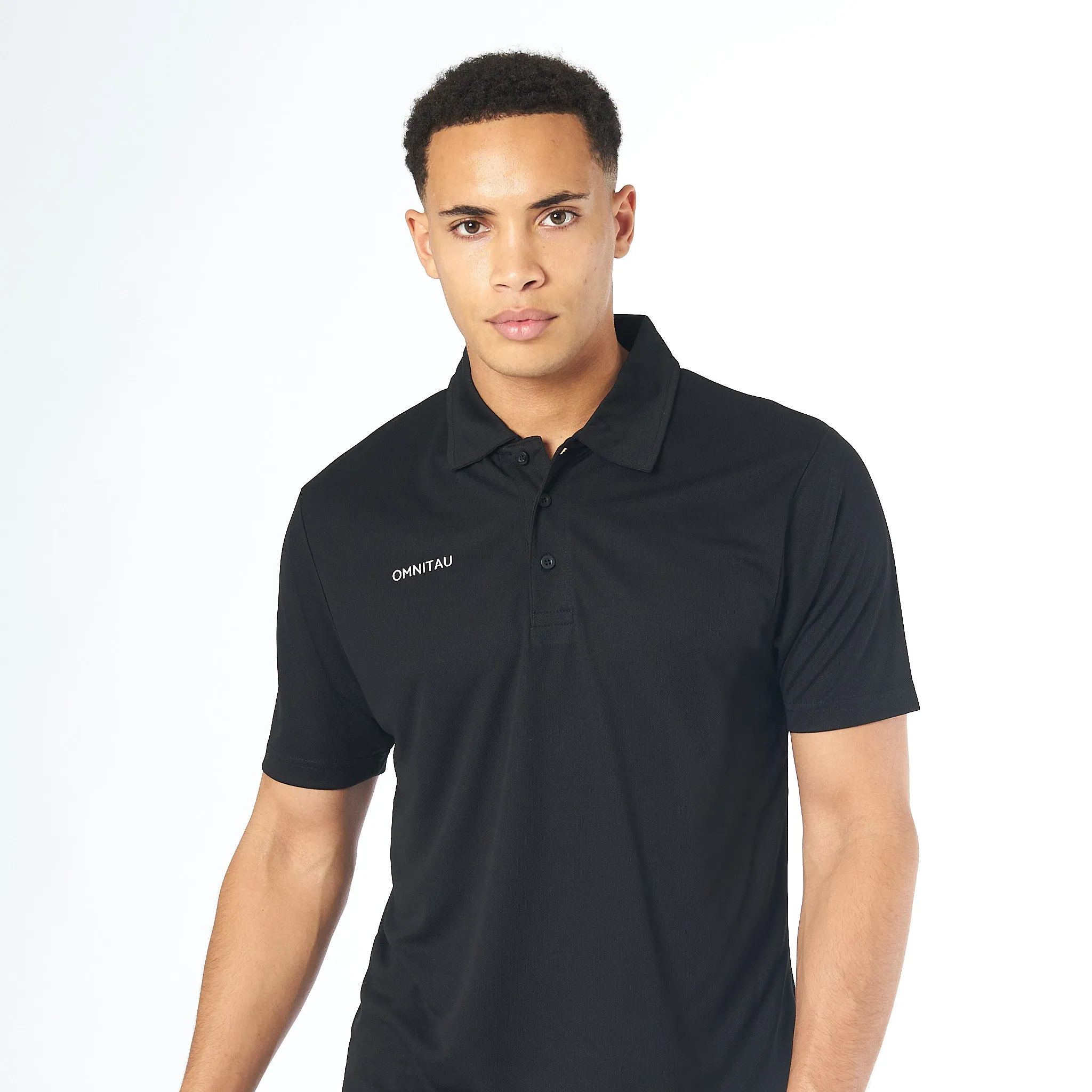 Omnitau Men's Team Sports Breathable Technical Polo - Black
