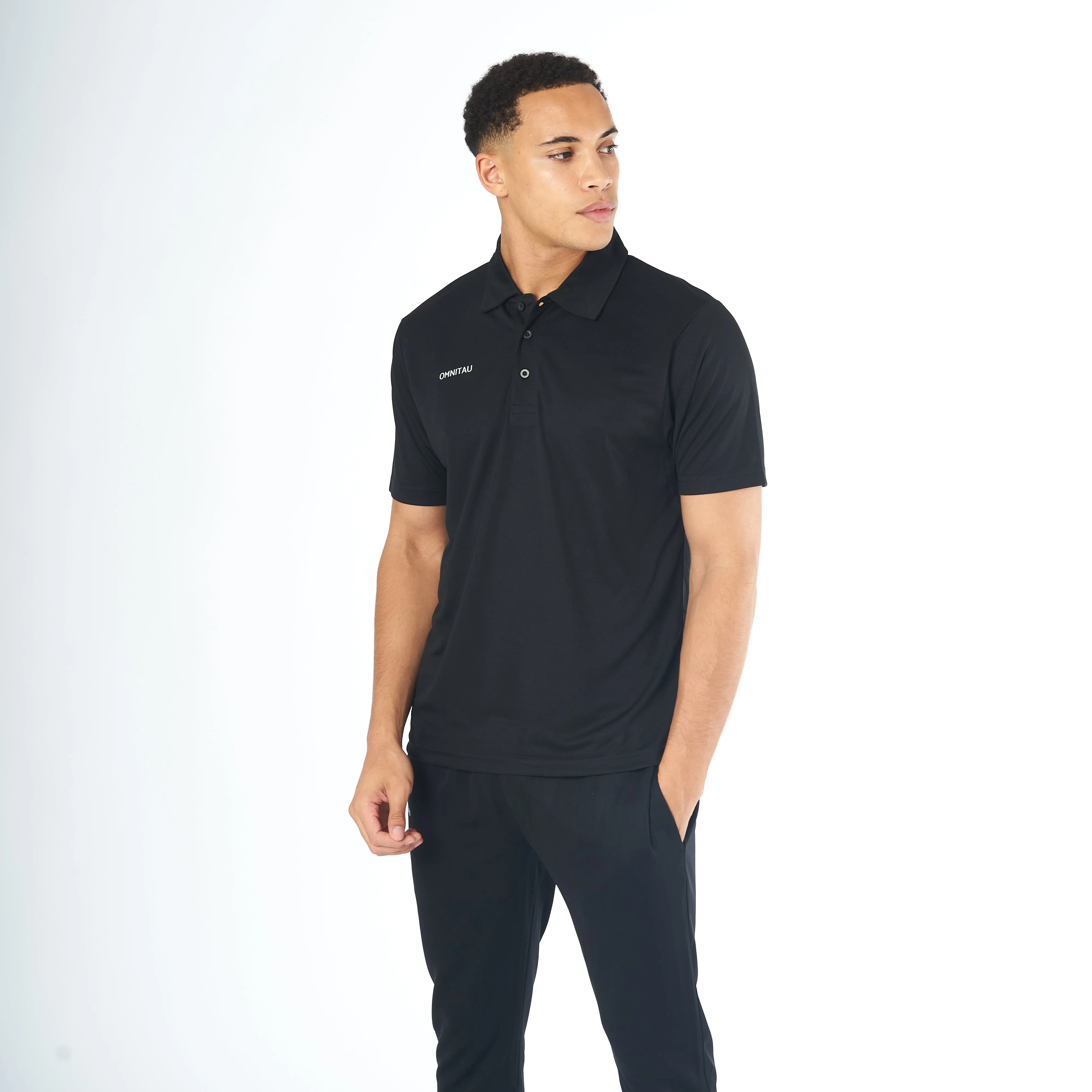 Omnitau Men's Team Sports Breathable Technical Polo - Black