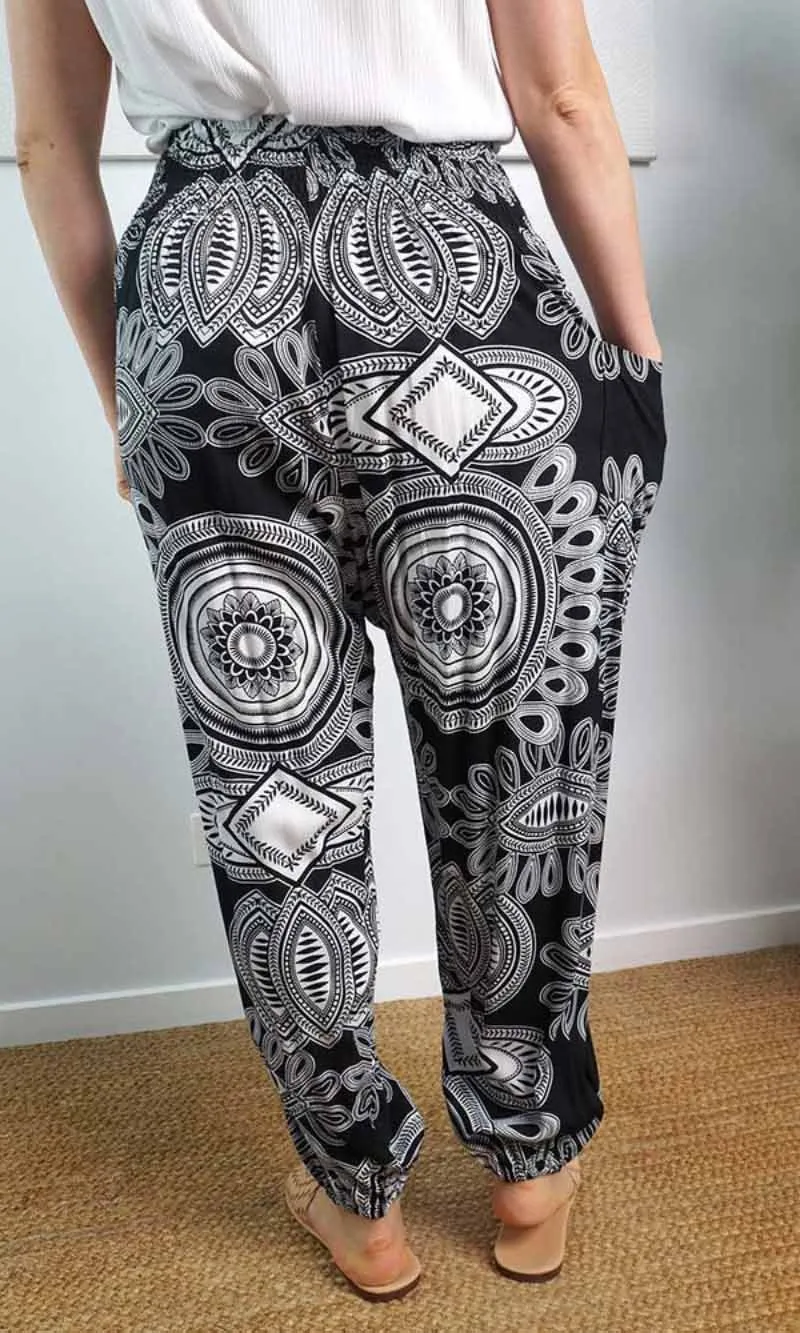 Rayon Pant Harem Govinda Black