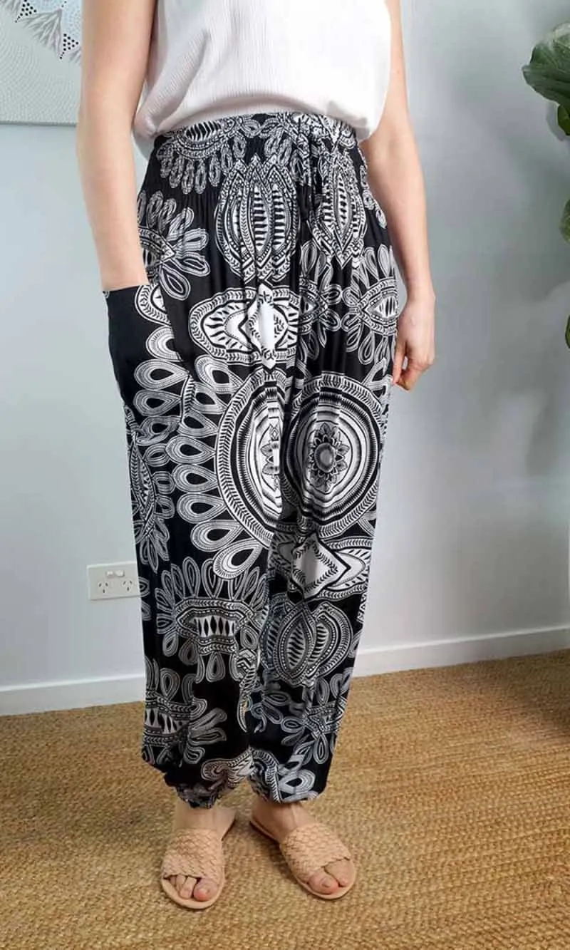 Rayon Pant Harem Govinda Black