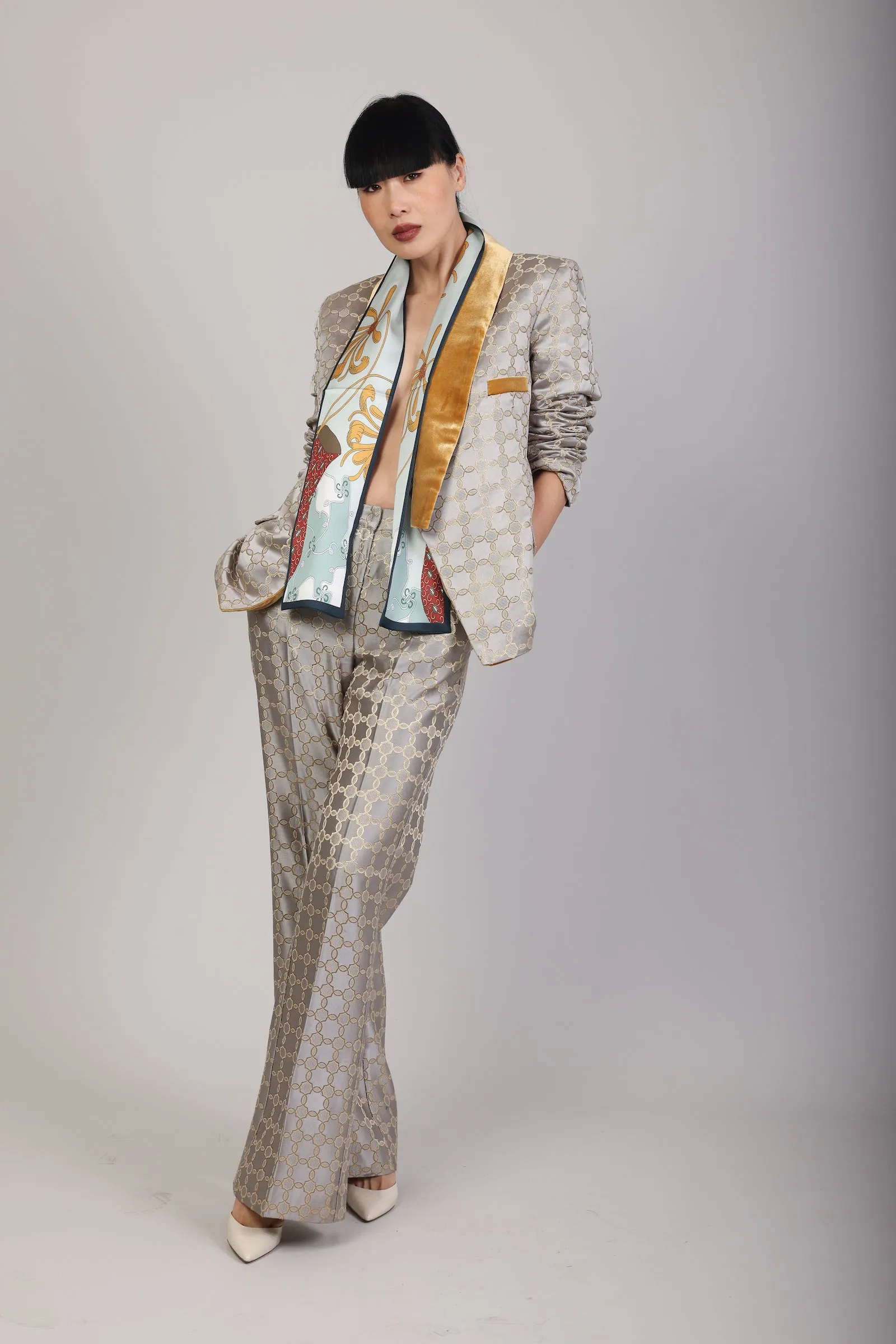 Rustic Bloom Gold Suit Jacket