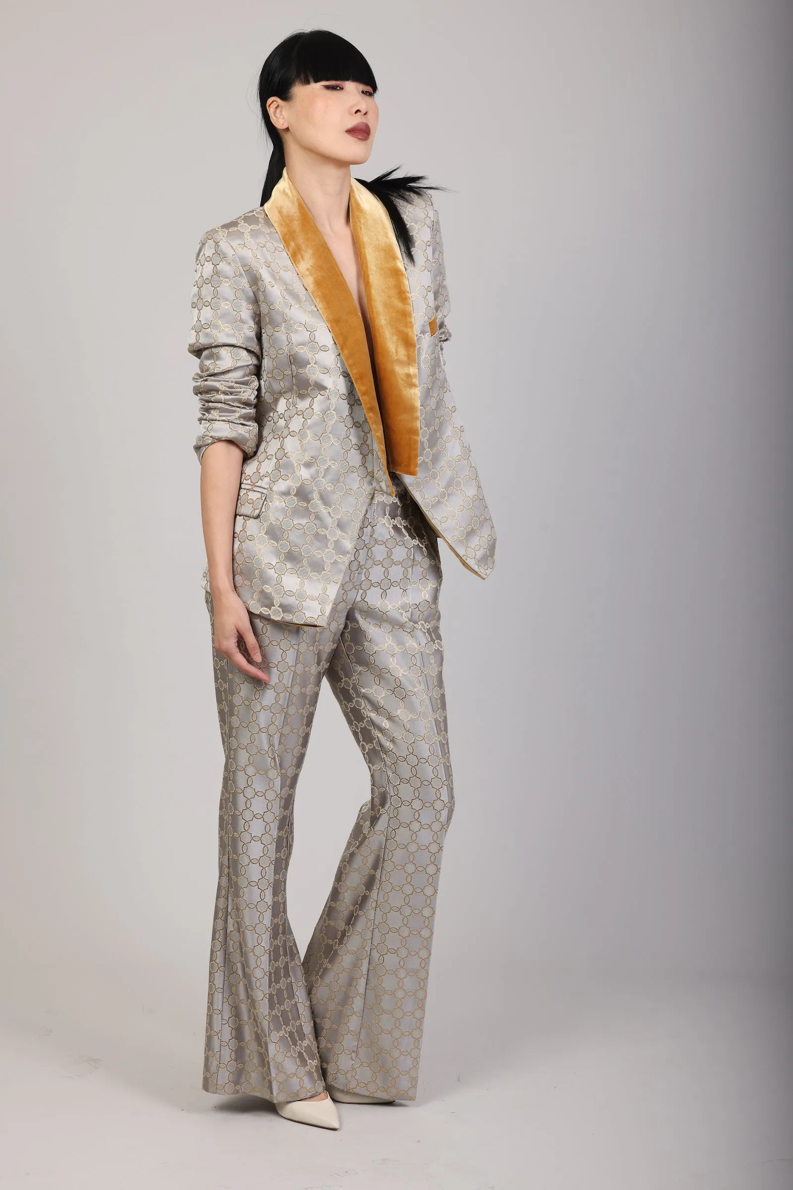Rustic Bloom Gold Suit Jacket