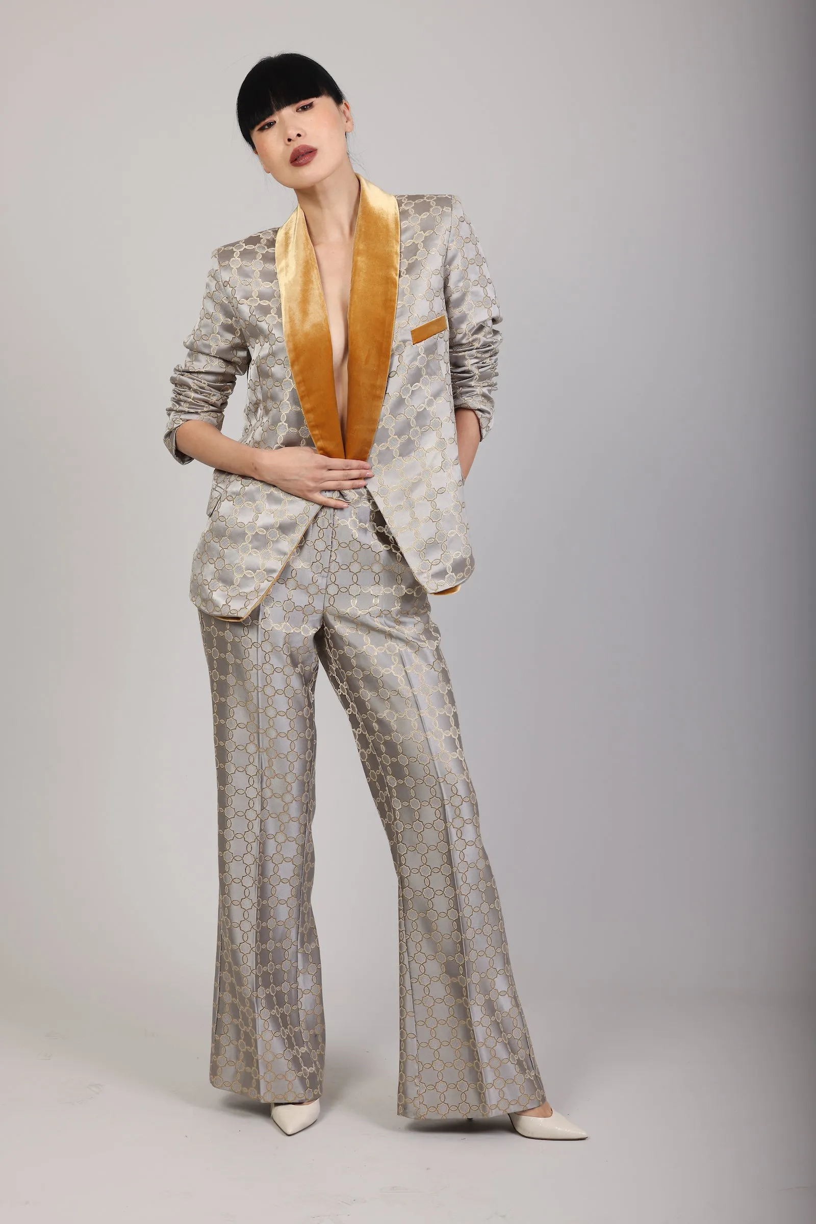 Rustic Bloom Gold Suit Jacket