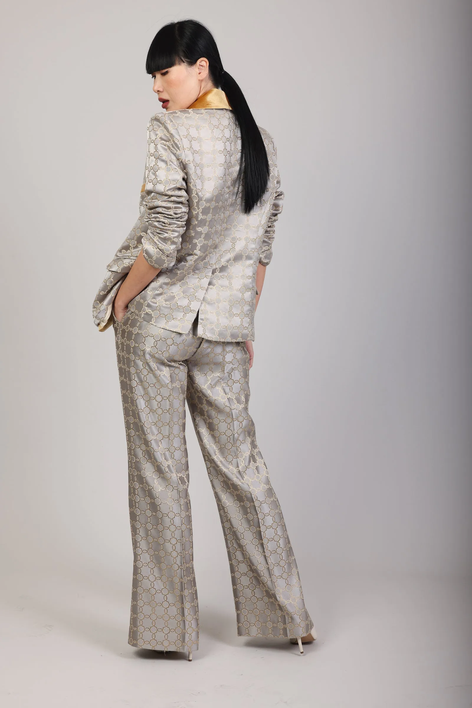 Rustic Bloom Gold Suit Jacket