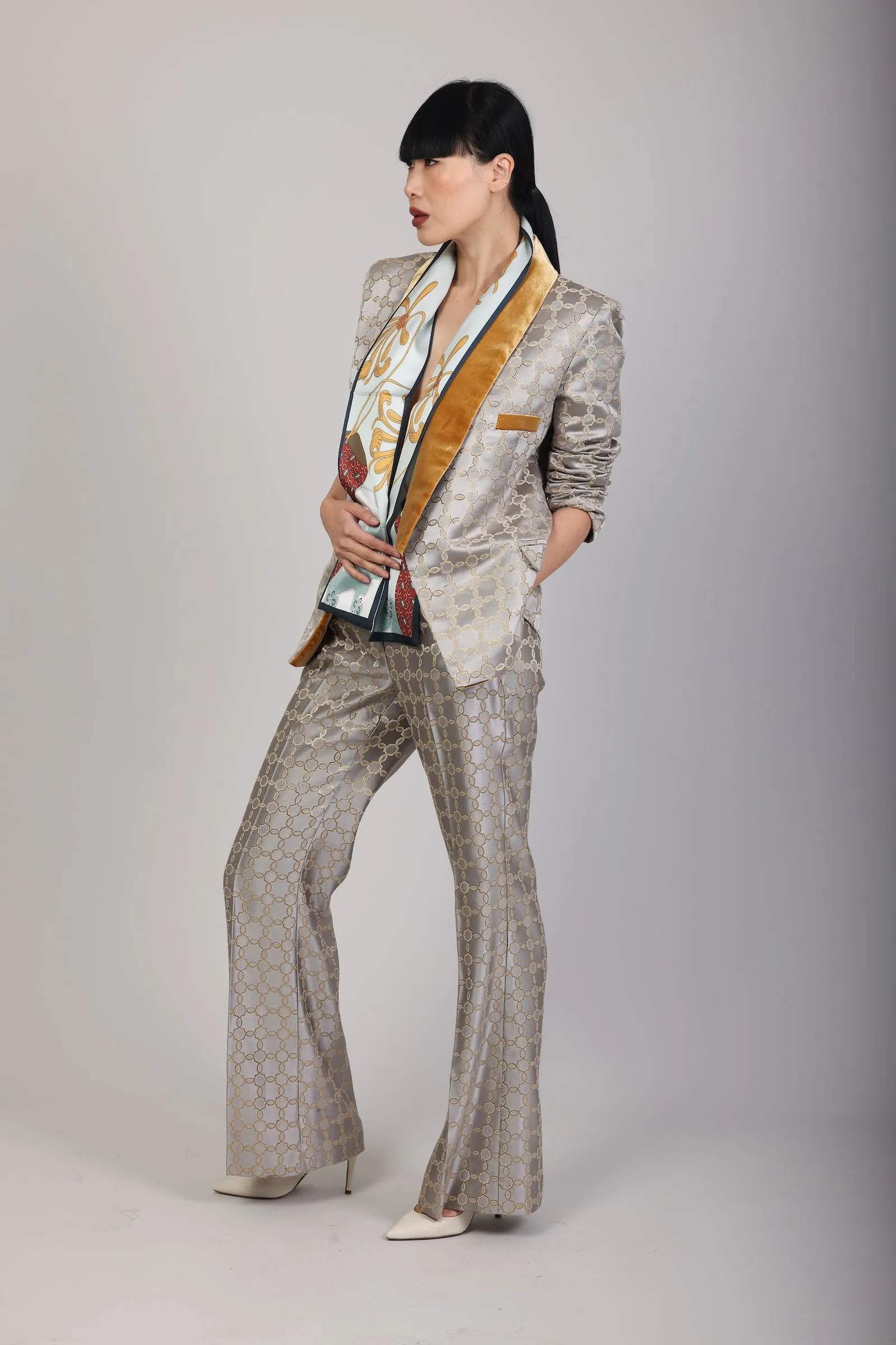 Rustic Bloom Gold Suit Jacket