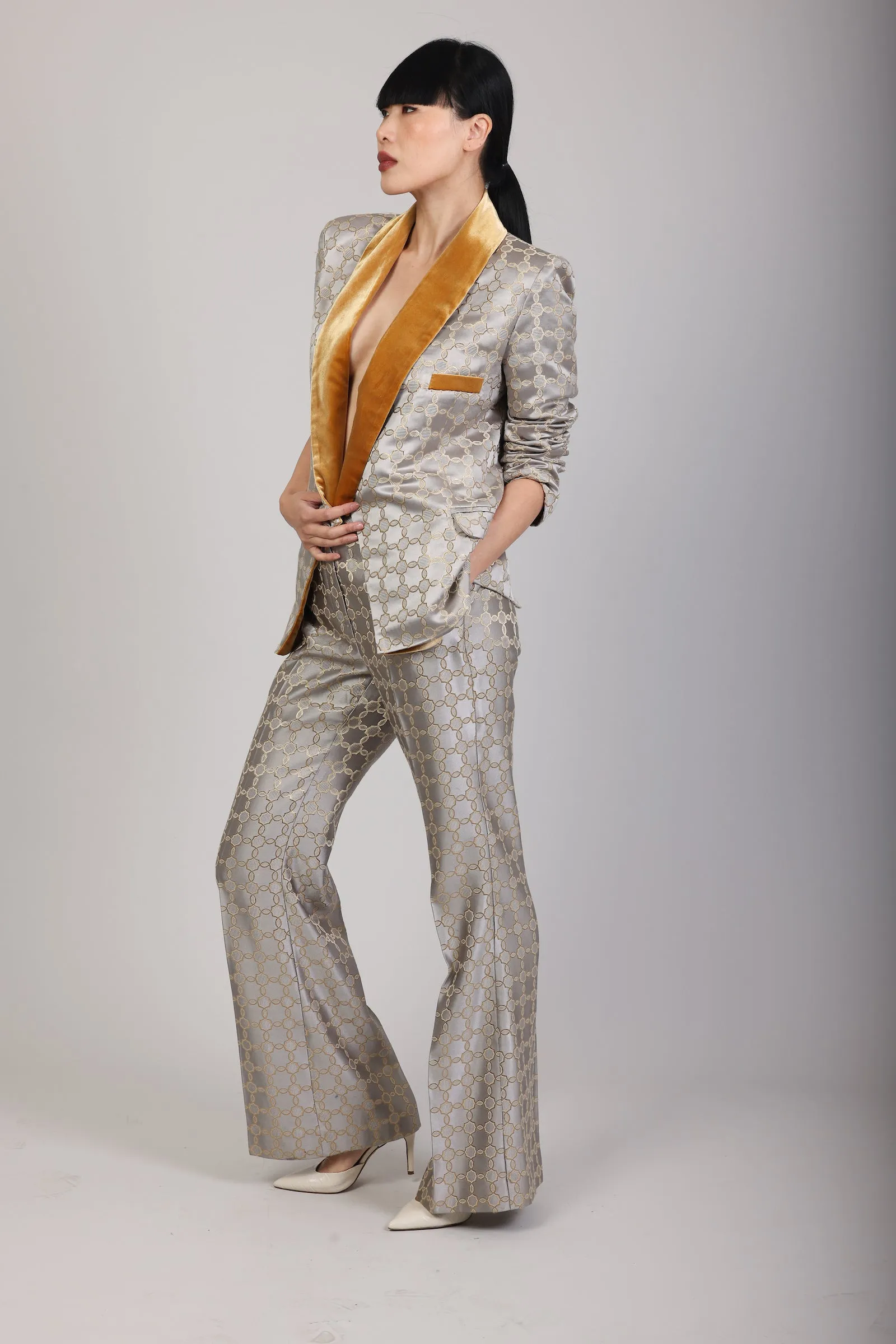Rustic Bloom Gold Suit Jacket