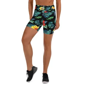Tropical Hibiscus Performance Shorts Black